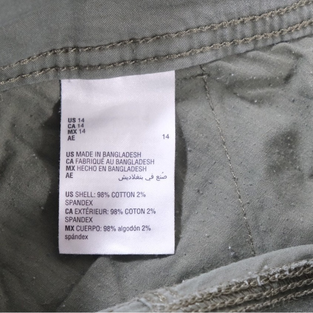 Style & Co Shorts Womens 14 Green Cargo Casual Cotton Blend Utility Pockets - Picture 7 of 7